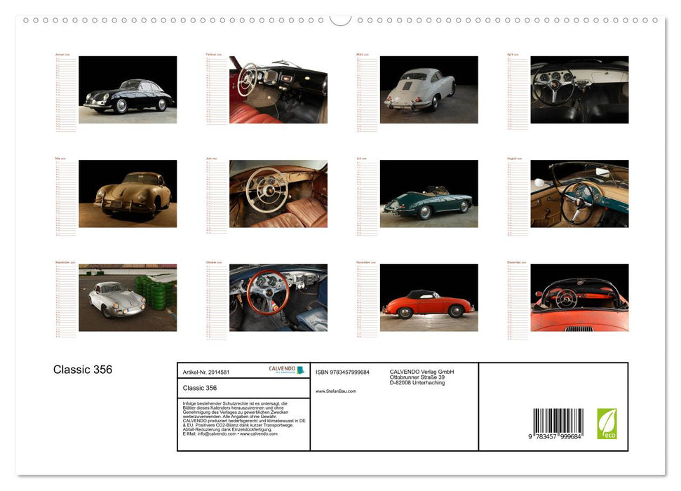Classic 356 (CALVENDO Premium Wandkalender 2026)