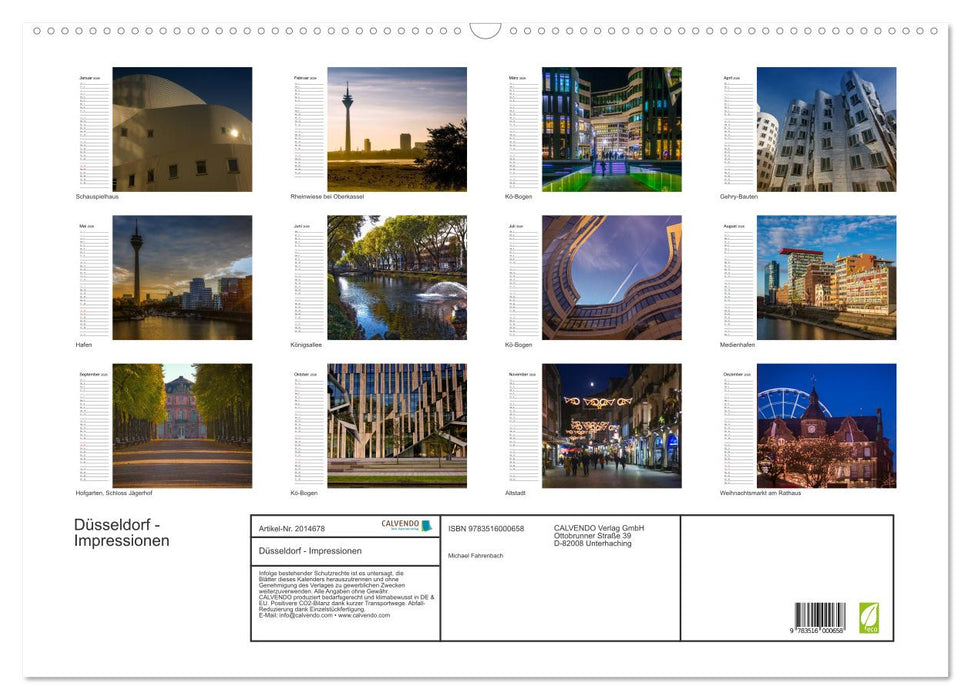 Düsseldorf - Impressionen (CALVENDO Wandkalender 2026)