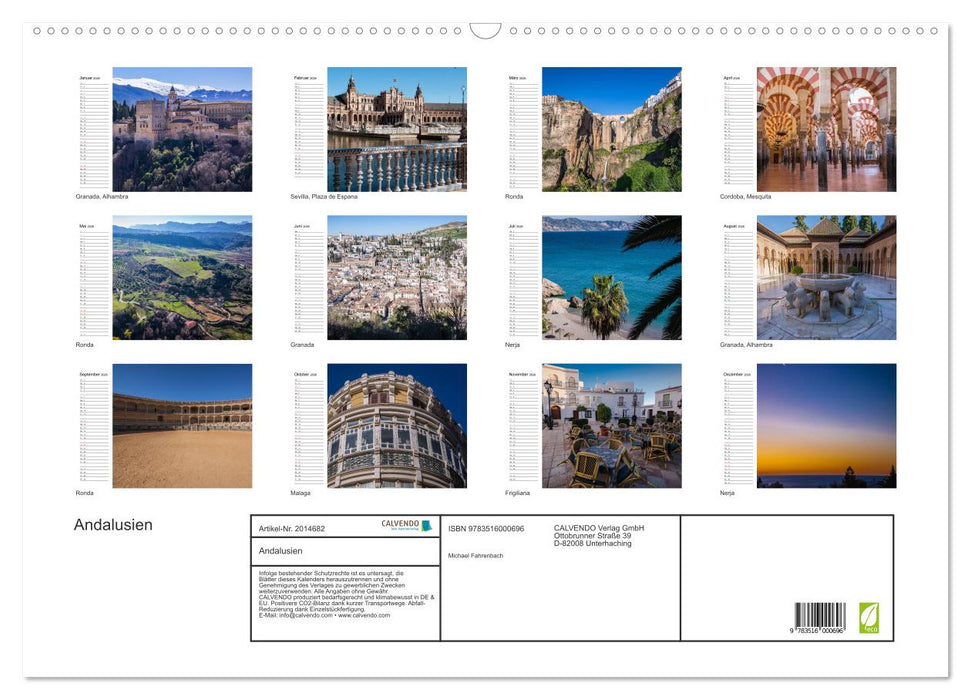 Andalusien (CALVENDO Wandkalender 2026)