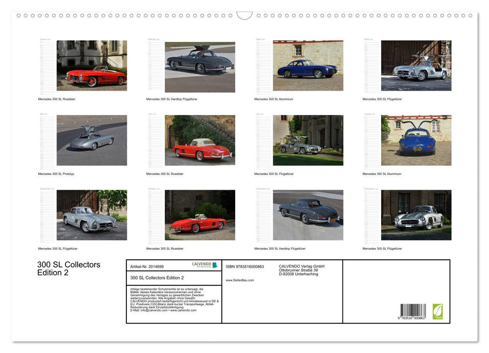 300 SL Collectors Edition 2 (CALVENDO Wandkalender 2026)