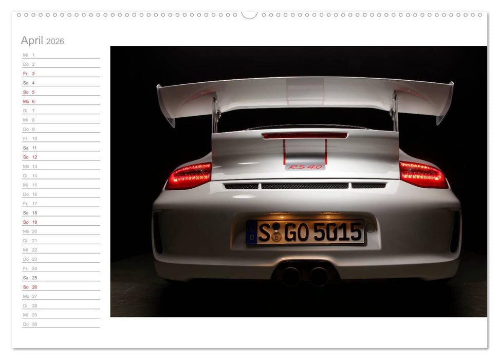 Porsche GT3RS 4,0 (CALVENDO Wandkalender 2026)