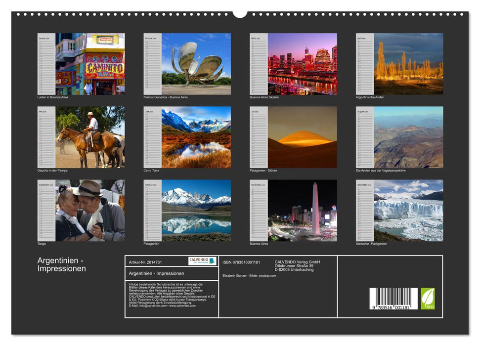 Argentinien - Impressionen (CALVENDO Premium Wandkalender 2026)