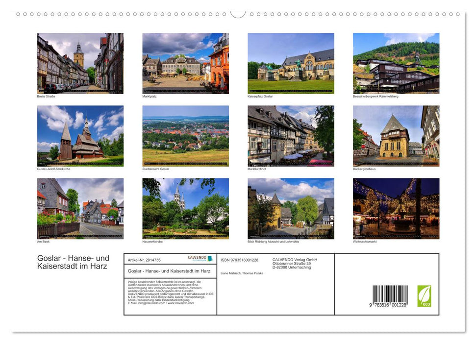 Goslar - Hanse- und Kaiserstadt im Harz (CALVENDO Premium Wandkalender 2026)