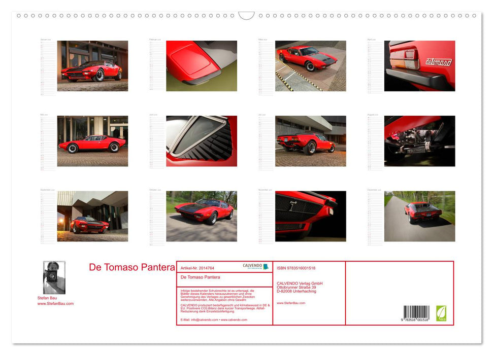 De Tomaso Pantera (CALVENDO Wandkalender 2026)