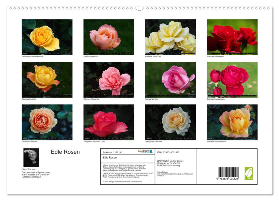 Edle Rosen (CALVENDO Premium Wandkalender 2026)