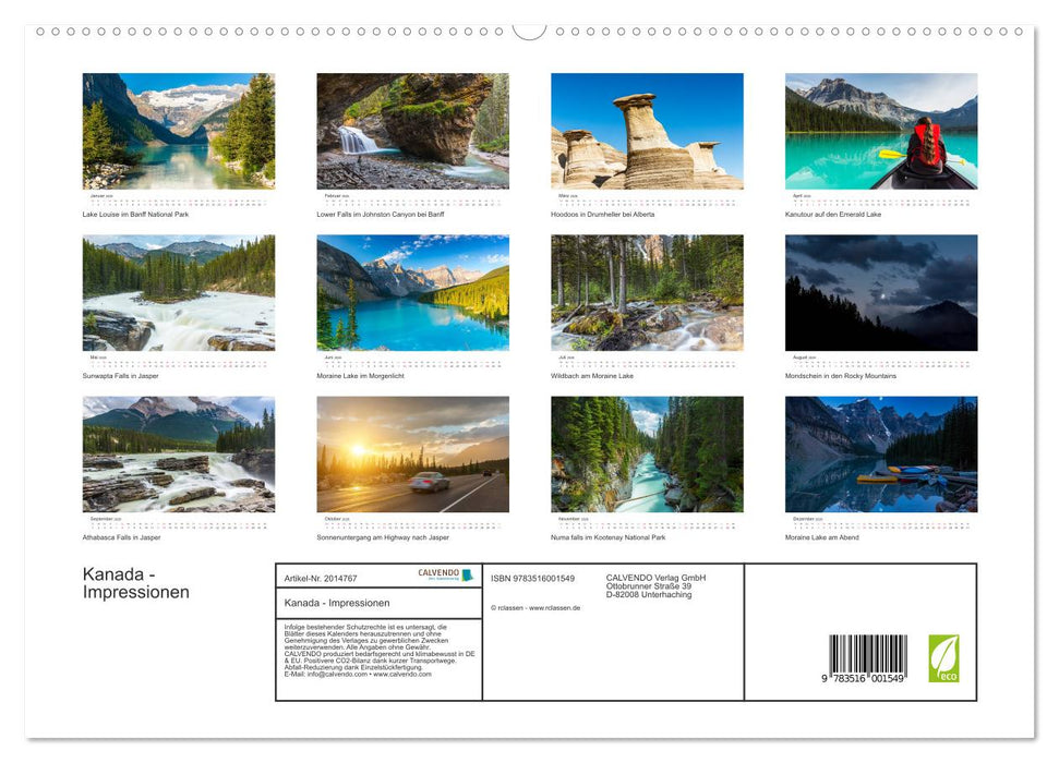 Kanada - Impressionen (CALVENDO Premium Wandkalender 2026)