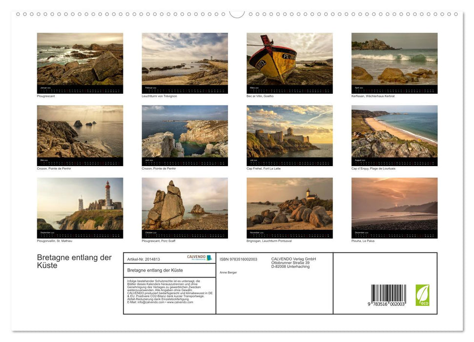 Bretagne entlang der Küste (CALVENDO Premium Wandkalender 2026)