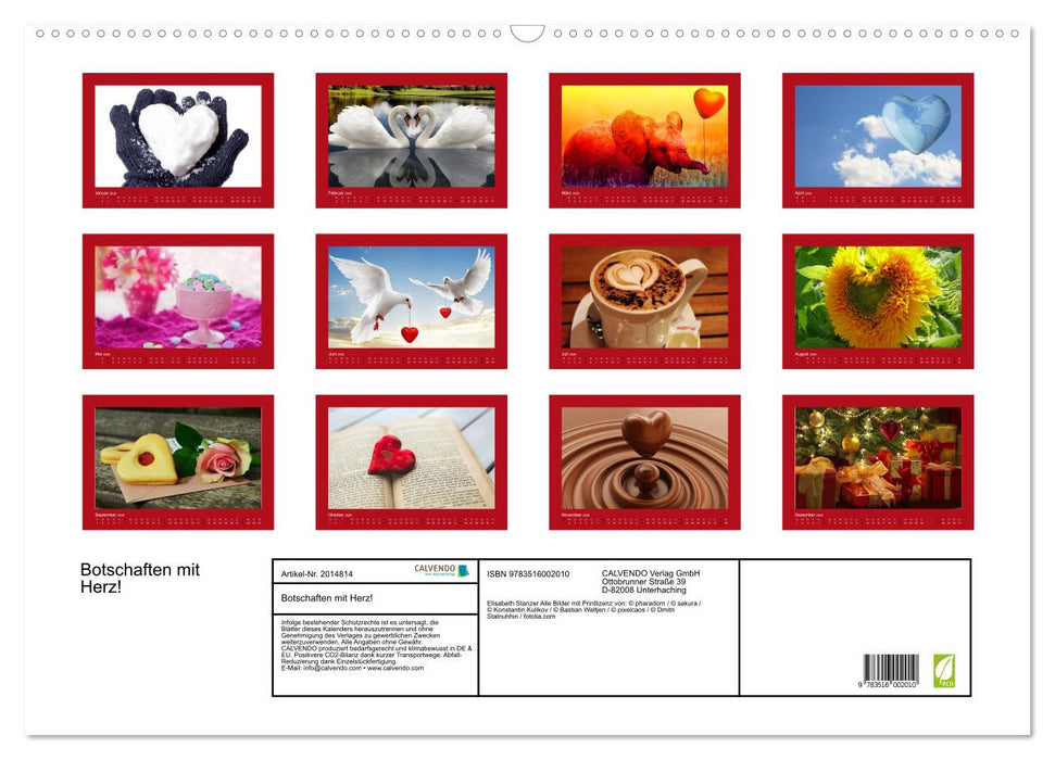 Botschaften mit Herz! (CALVENDO Wandkalender 2026)