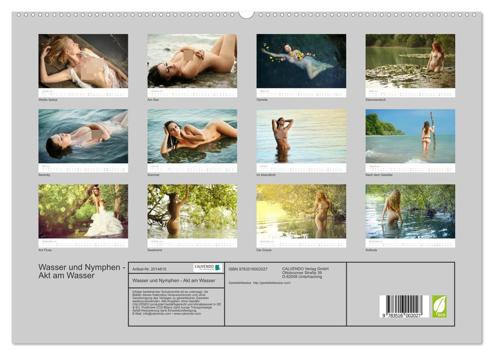 Wasser und Nymphen - Akt am Wasser (CALVENDO Premium Wandkalender 2026)