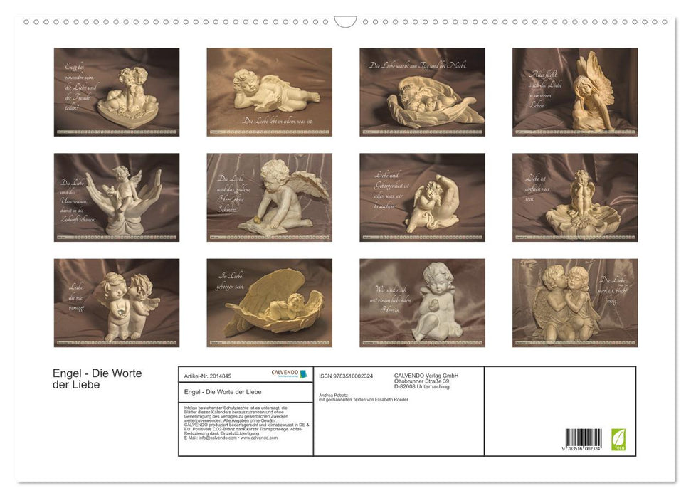 Engel - Die Worte der Liebe (CALVENDO Wandkalender 2026)