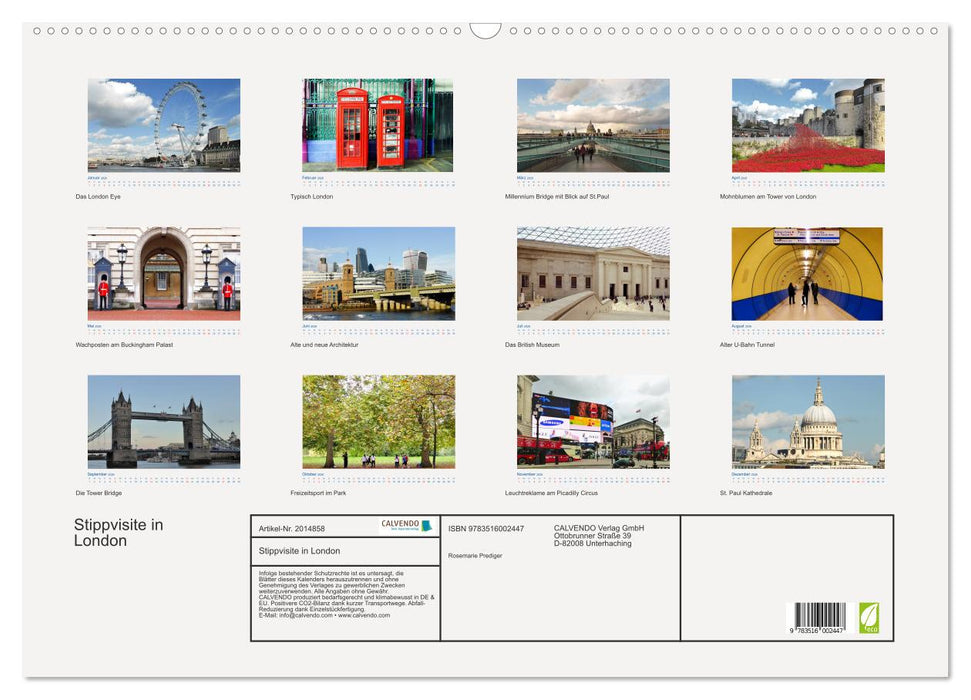 Stippvisite in London (CALVENDO Wandkalender 2026)