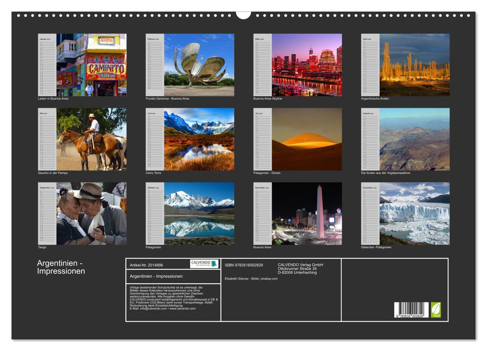 Argentinien - Impressionen (CALVENDO Wandkalender 2026)