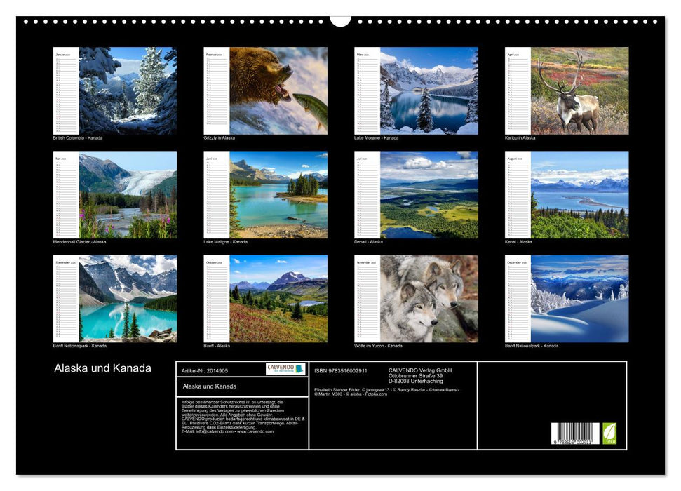 Alaska und Kanada (CALVENDO Wandkalender 2026)