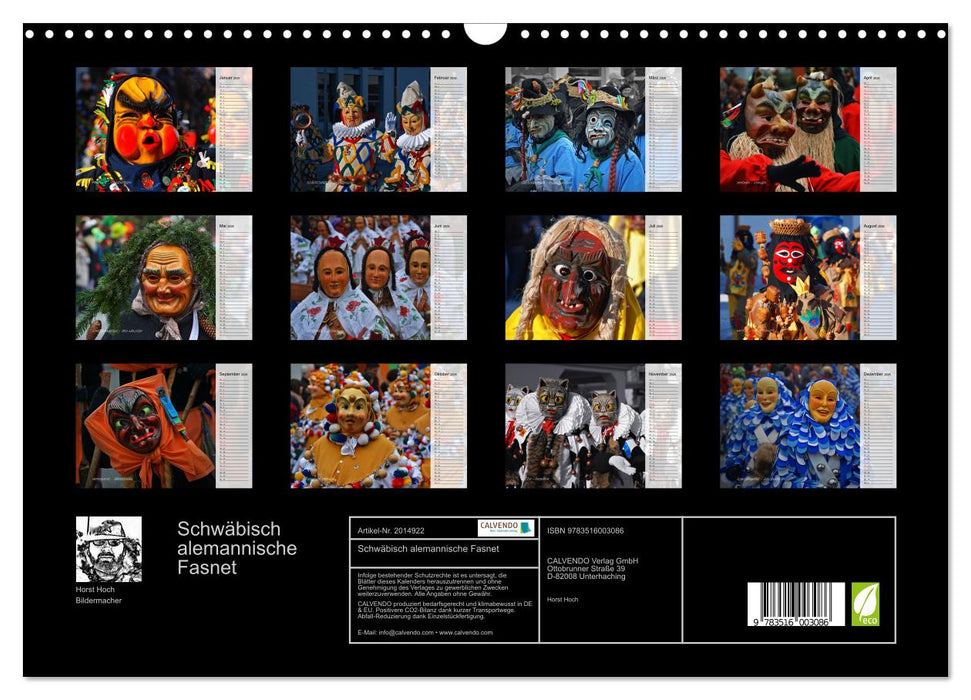 Schwäbisch alemannische Fasnet (CALVENDO Wandkalender 2026)