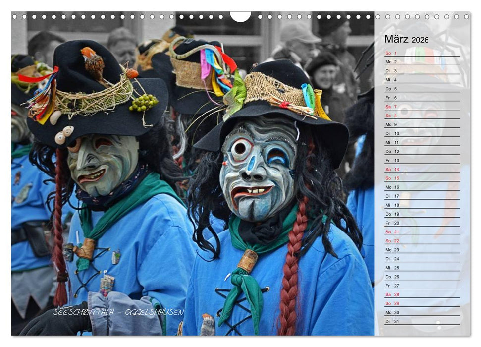 Schwäbisch alemannische Fasnet (CALVENDO Wandkalender 2026)