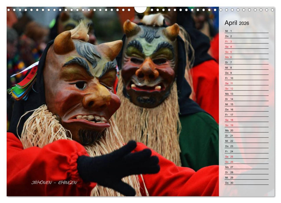 Schwäbisch alemannische Fasnet (CALVENDO Wandkalender 2026)