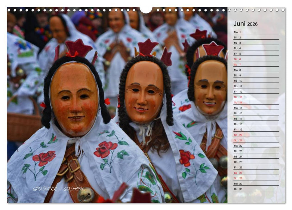 Schwäbisch alemannische Fasnet (CALVENDO Wandkalender 2026)