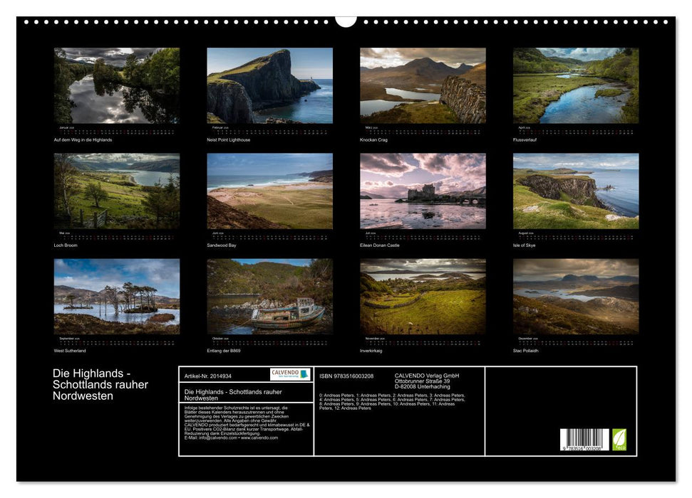 Die Highlands - Schottlands rauher Nordwesten (CALVENDO Wandkalender 2026)