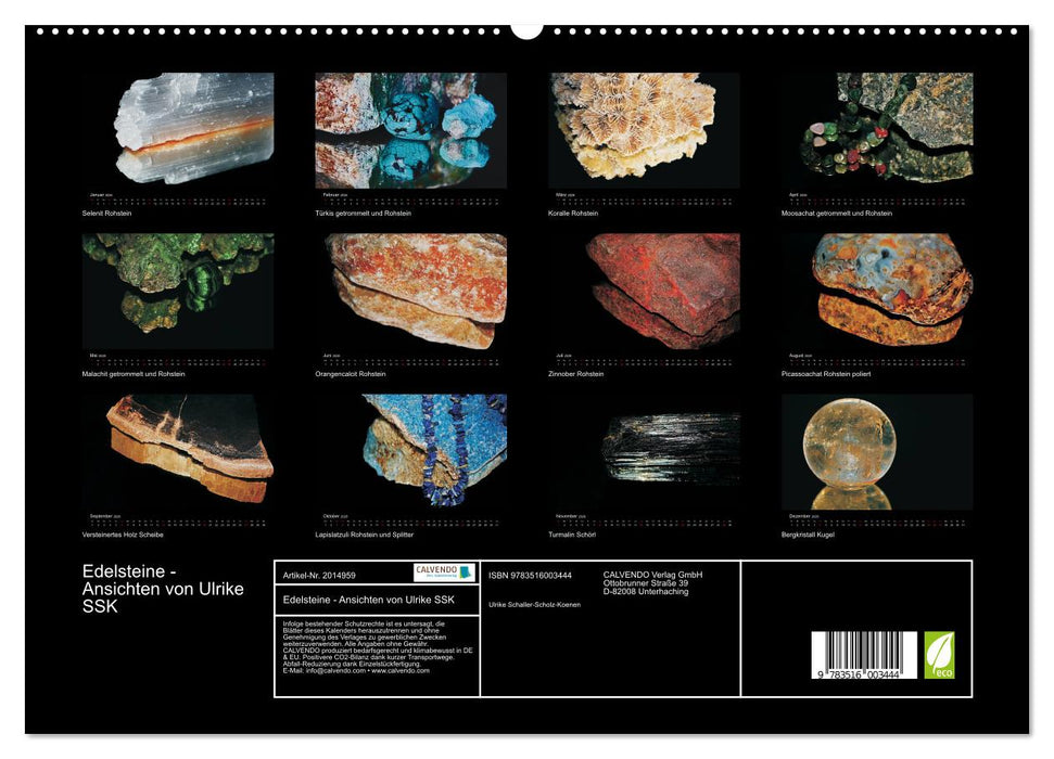 Edelsteine - Ansichten von Ulrike SSK (CALVENDO Premium Wandkalender 2026)