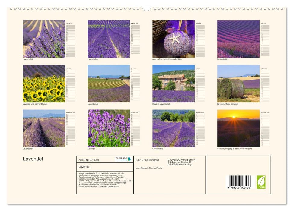 Lavendel (CALVENDO Premium Wandkalender 2026)