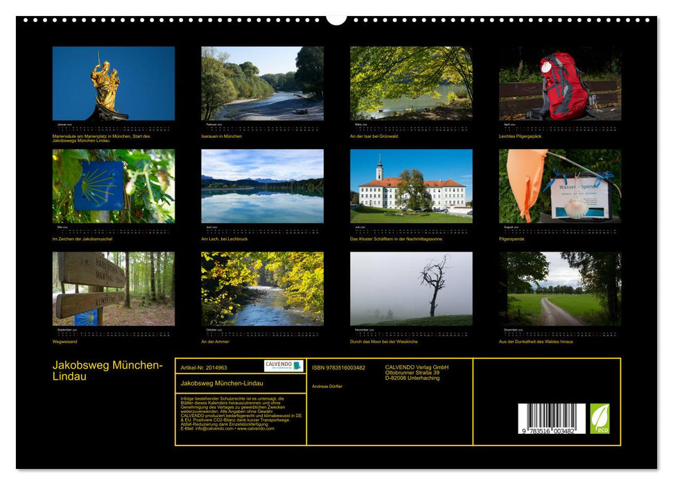 Jakobsweg München-Lindau (CALVENDO Premium Wandkalender 2026)