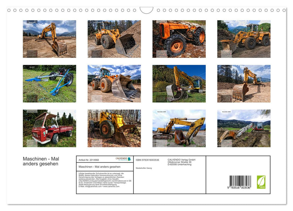 Maschinen - Mal anders gesehen (CALVENDO Wandkalender 2026)