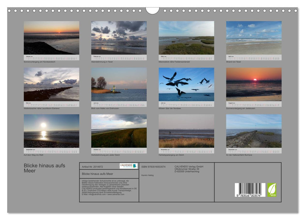 Blicke hinaus aufs Meer (CALVENDO Wandkalender 2026)