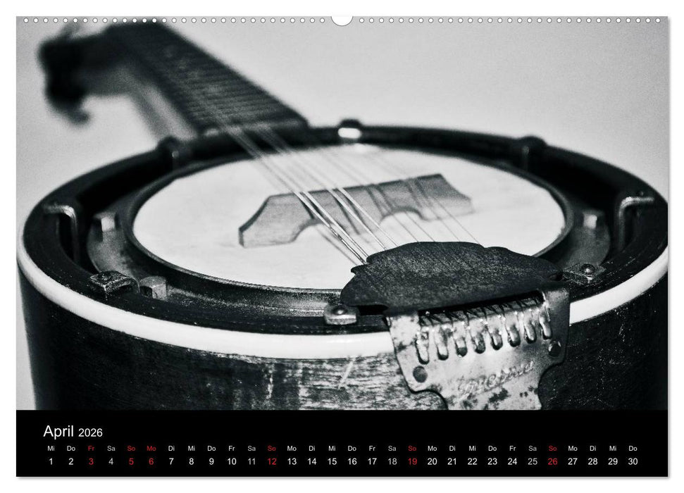 Meine Saiten Ansichten - Banjo, Gitarre, Klavier, Ukulele und Zitter von Ulrike SSK (CALVENDO Wandkalender 2026)