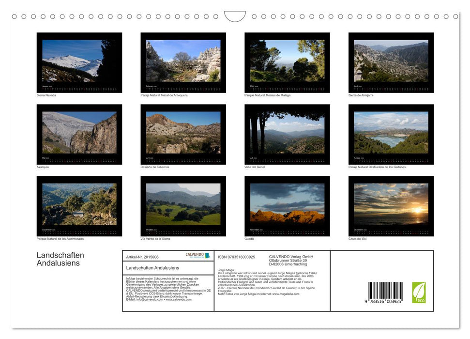 Landschaften Andalusiens (CALVENDO Wandkalender 2026)