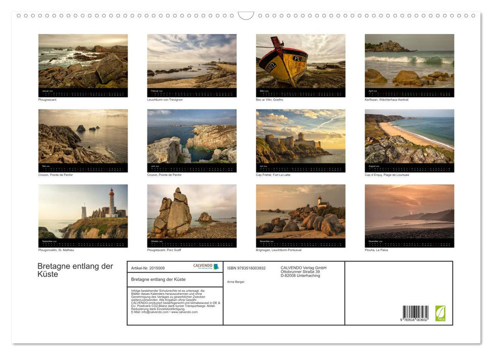 Bretagne entlang der Küste (CALVENDO Wandkalender 2026)