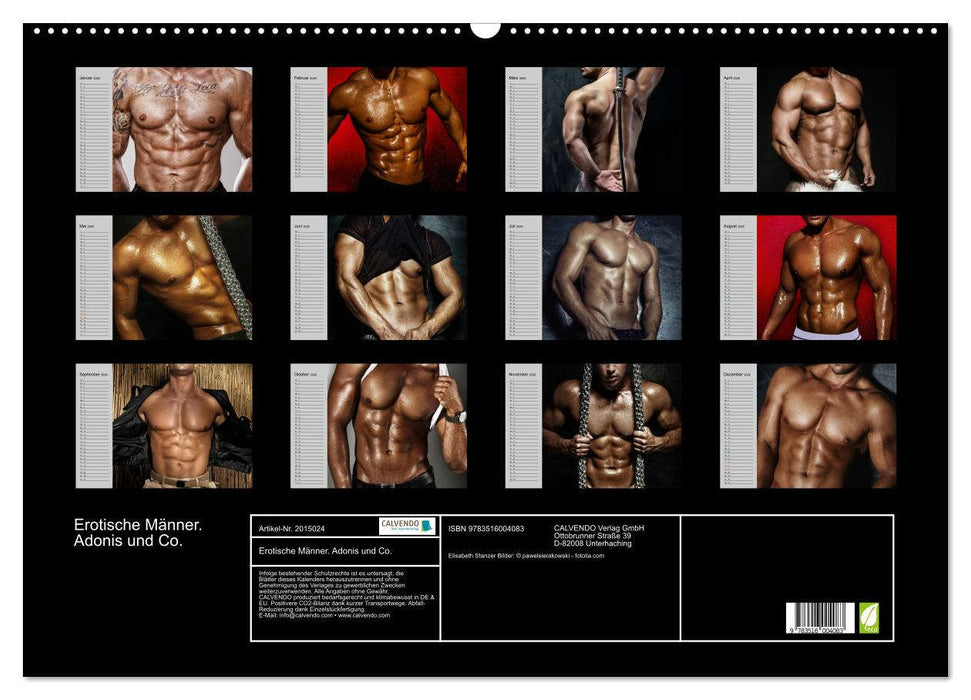 Erotische Männer. Adonis und Co. (CALVENDO Wandkalender 2026)