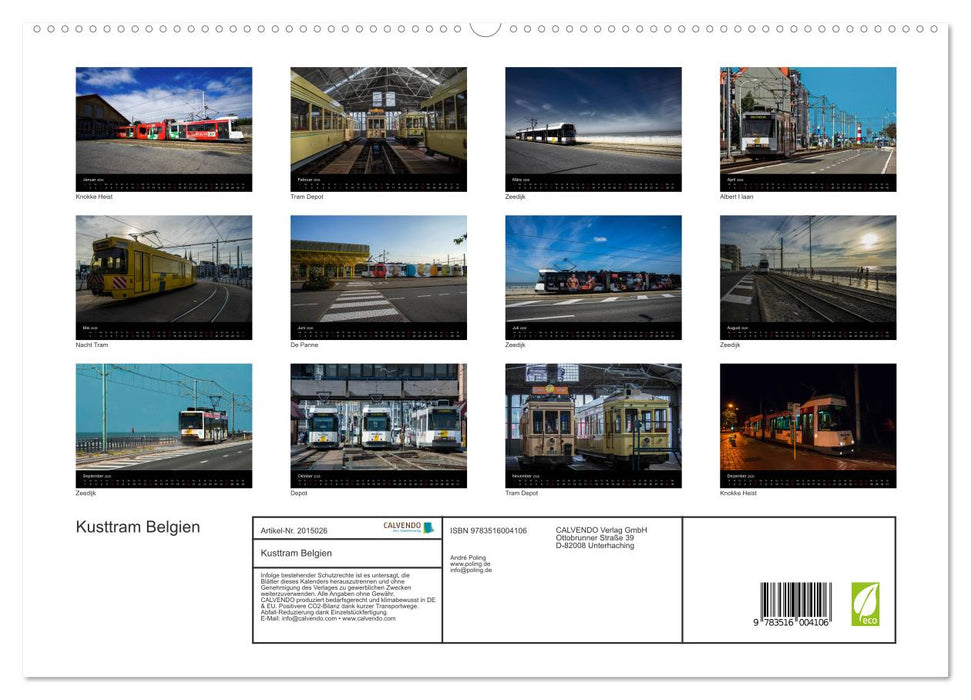Kusttram Belgien (CALVENDO Premium Wandkalender 2026)