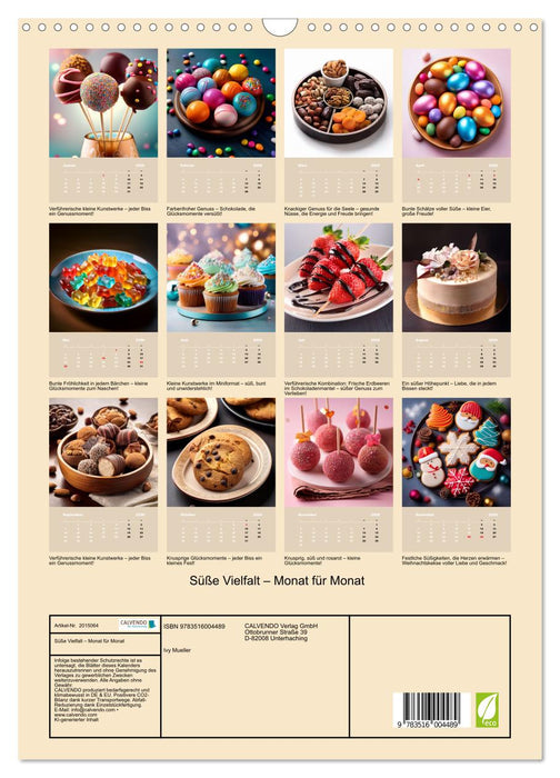 Süße Vielfalt – Monat für Monat (CALVENDO Wandkalender 2026)
