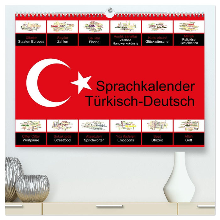 Sprachkalender Türkisch-Deutsch (CALVENDO Premium Wandkalender 2026)