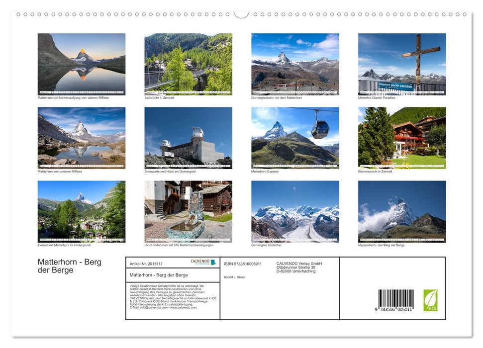 Matterhorn - Berg der Berge (CALVENDO Premium Wandkalender 2026)