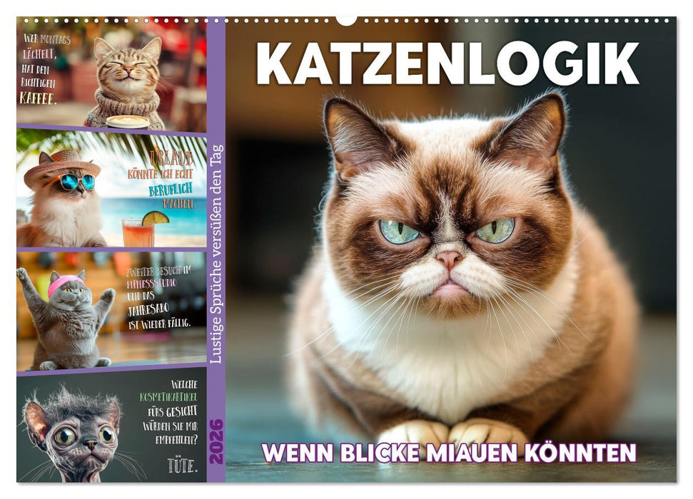 Katzenlogik - Wenn Blicke miauen könnten (CALVENDO Wandkalender 2026)
