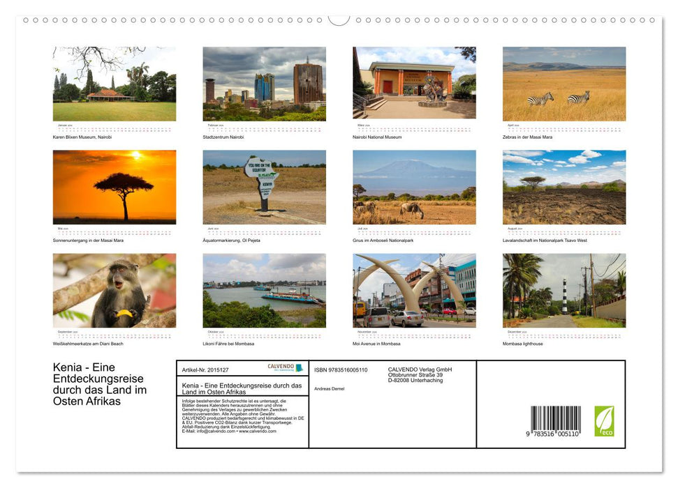 Kenia - Eine Entdeckungsreise durch das Land im Osten Afrikas (CALVENDO Premium Wandkalender 2026)