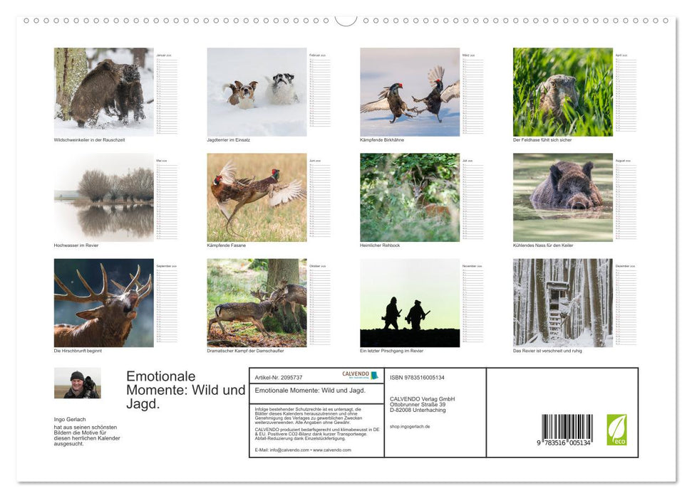 Emotionale Momente: Wild und Jagd. (CALVENDO Premium Wandkalender 2026)