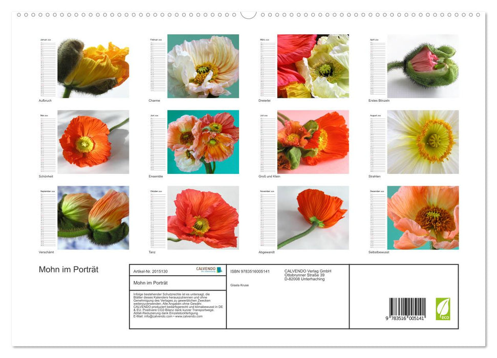 Mohn im Porträt (CALVENDO Premium Wandkalender 2026)