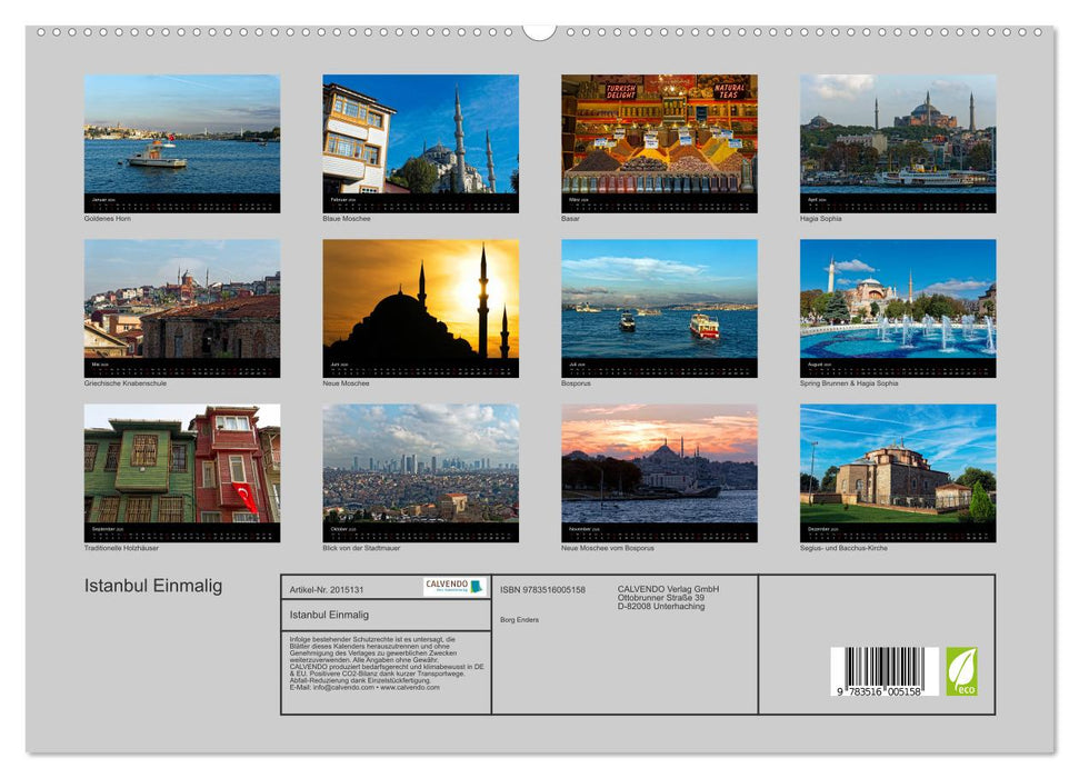 Istanbul Einmalig (CALVENDO Premium Wandkalender 2026)