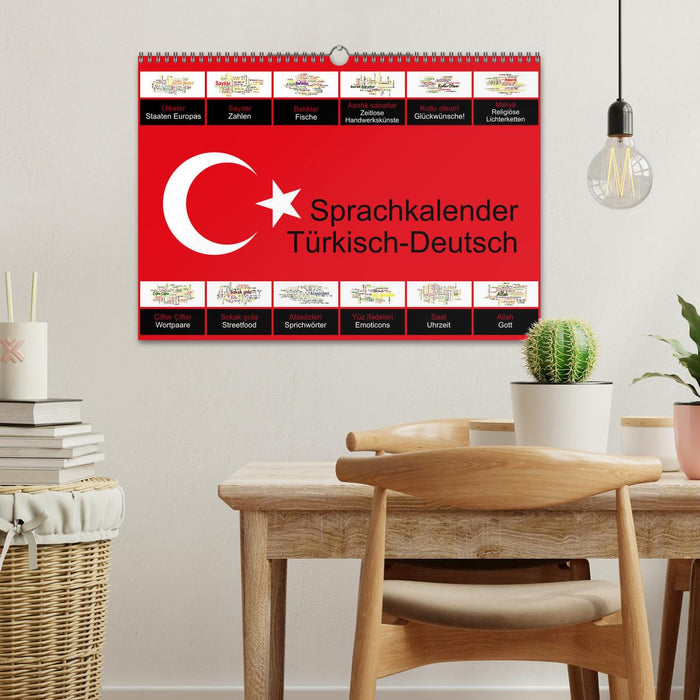Sprachkalender Türkisch-Deutsch (CALVENDO Wandkalender 2026)