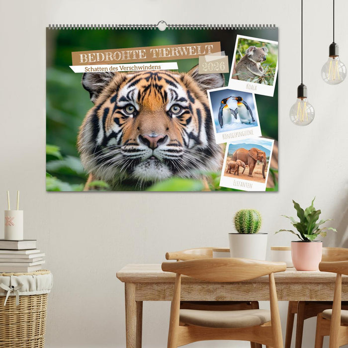 Bedrohte Tierwelt SCHATTEN DES VERSCHWINDENS (CALVENDO Wandkalender 2026)
