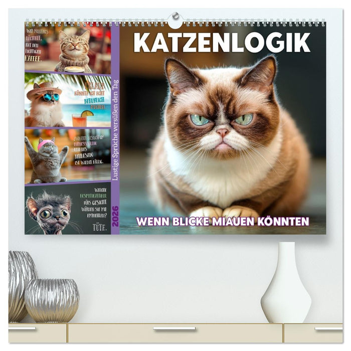 Katzenlogik - Wenn Blicke miauen könnten (CALVENDO Premium Wandkalender 2026)