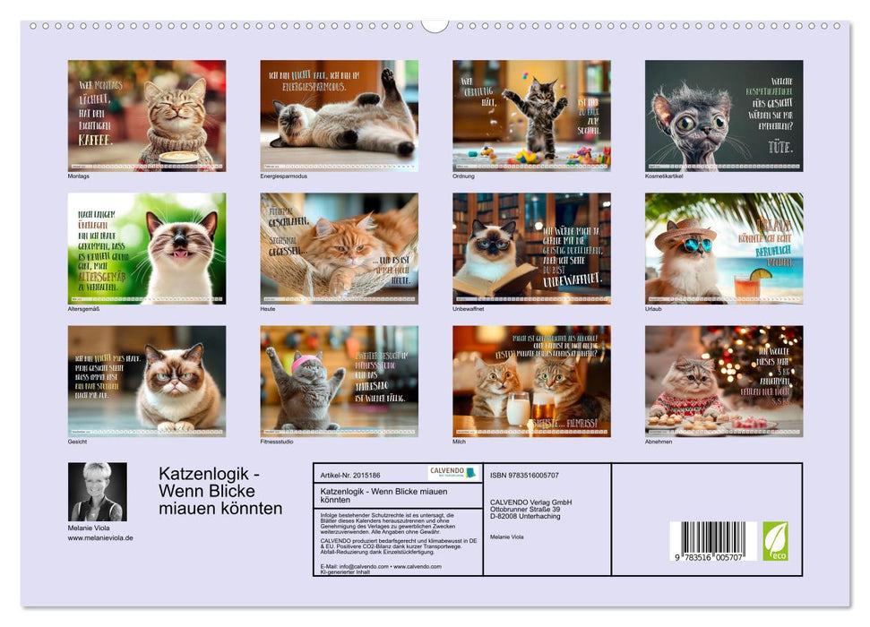 Katzenlogik - Wenn Blicke miauen könnten (CALVENDO Premium Wandkalender 2026)