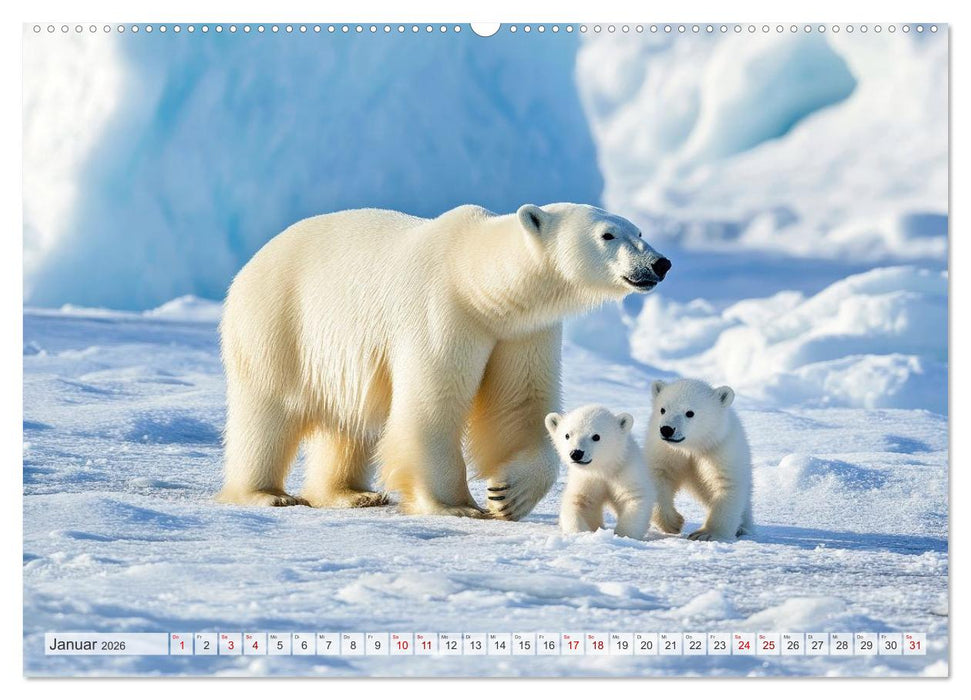 ARKTISCHE TIERE Im Reich der Kälte (CALVENDO Premium Wandkalender 2026)