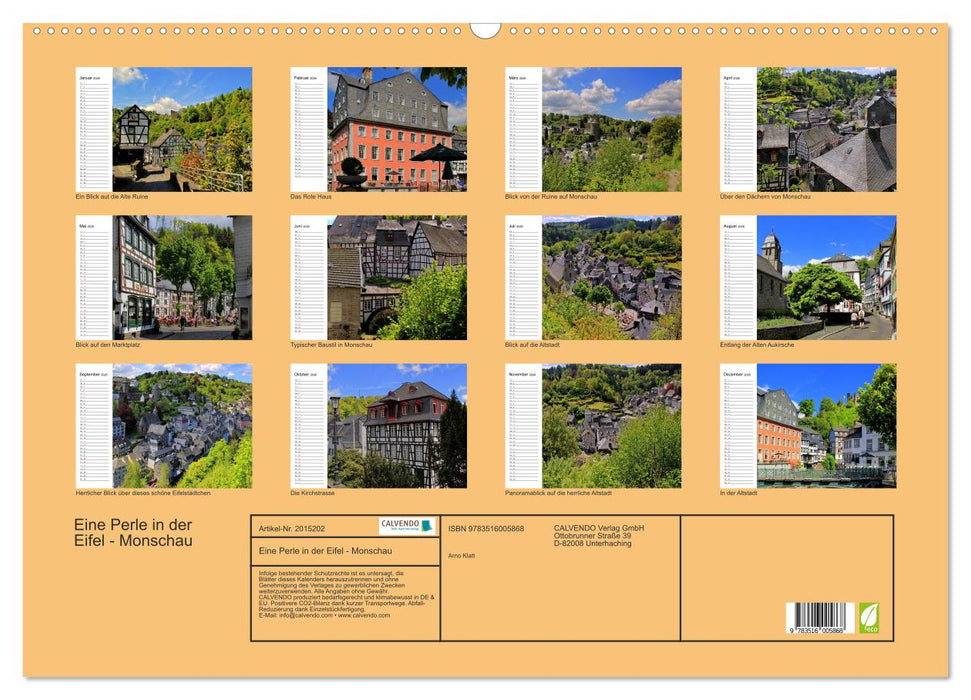 Eine Perle in der Eifel - Monschau (CALVENDO Wandkalender 2026)