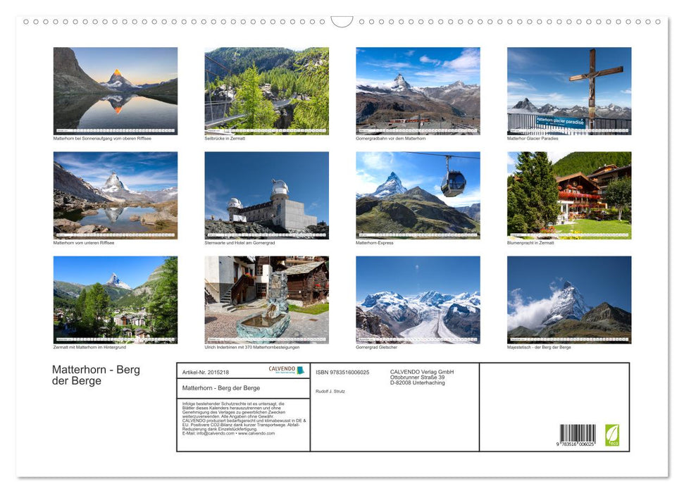 Matterhorn - Berg der Berge (CALVENDO Wandkalender 2026)