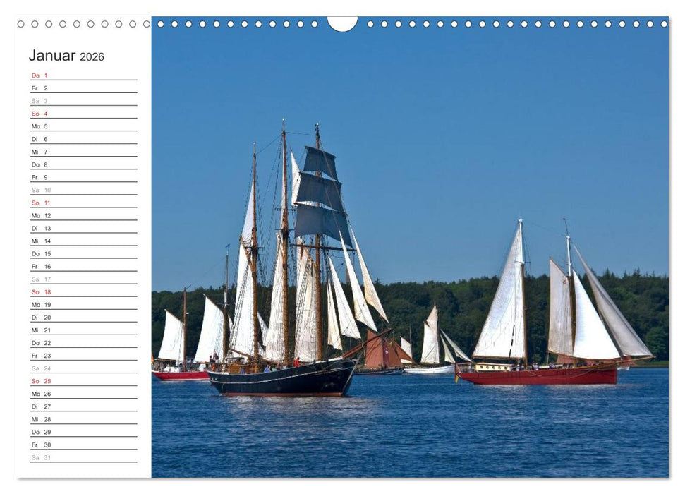 Historische Segelschiffe auf der Ostsee (CALVENDO Wandkalender 2026)