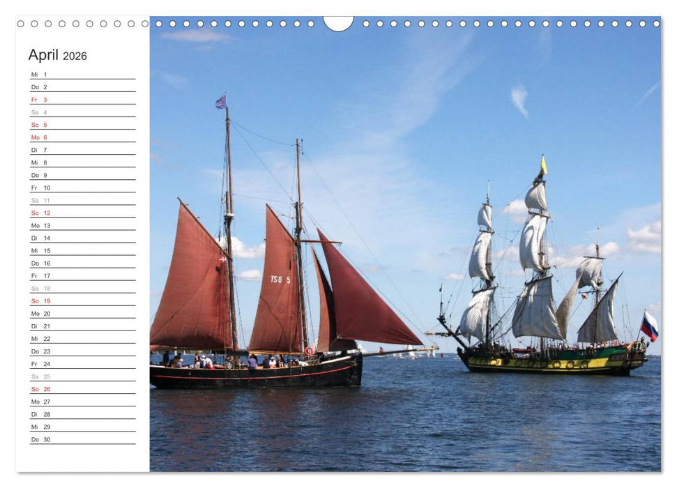 Historische Segelschiffe auf der Ostsee (CALVENDO Wandkalender 2026)