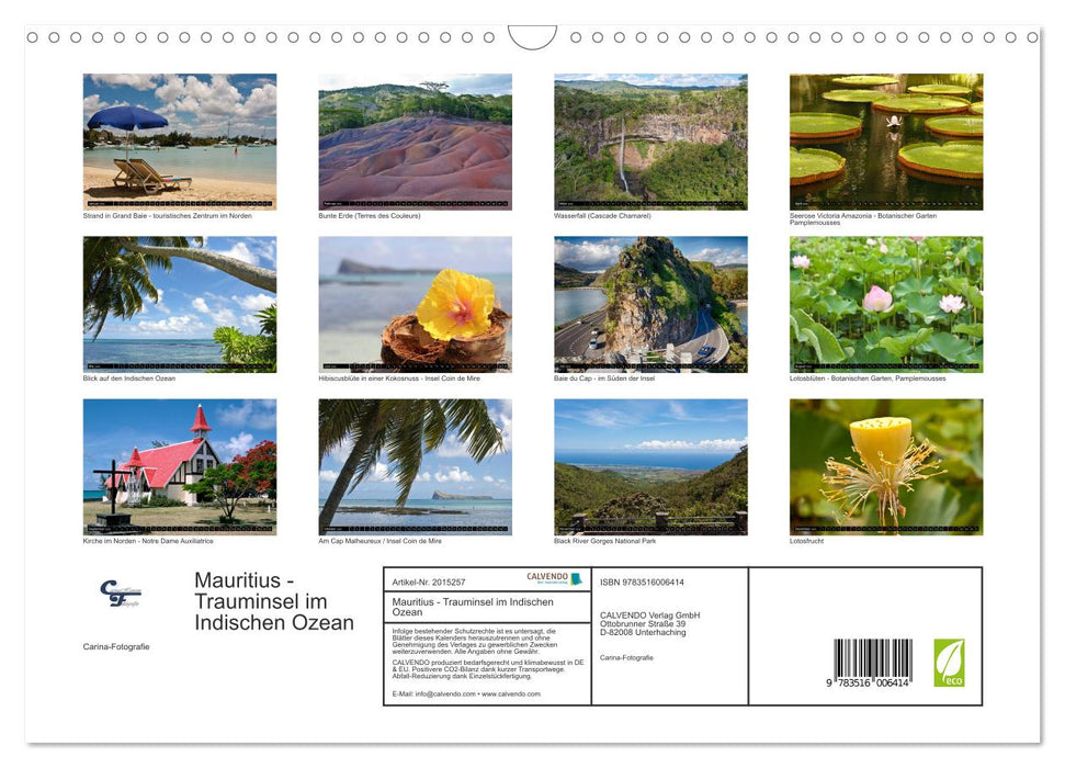 Mauritius - Trauminsel im Indischen Ozean (CALVENDO Wandkalender 2026)